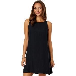 Lilly Pulitzer Edelyn Swing Shift Dress Onyx Black Linen Sleeveless Women 14 NWT